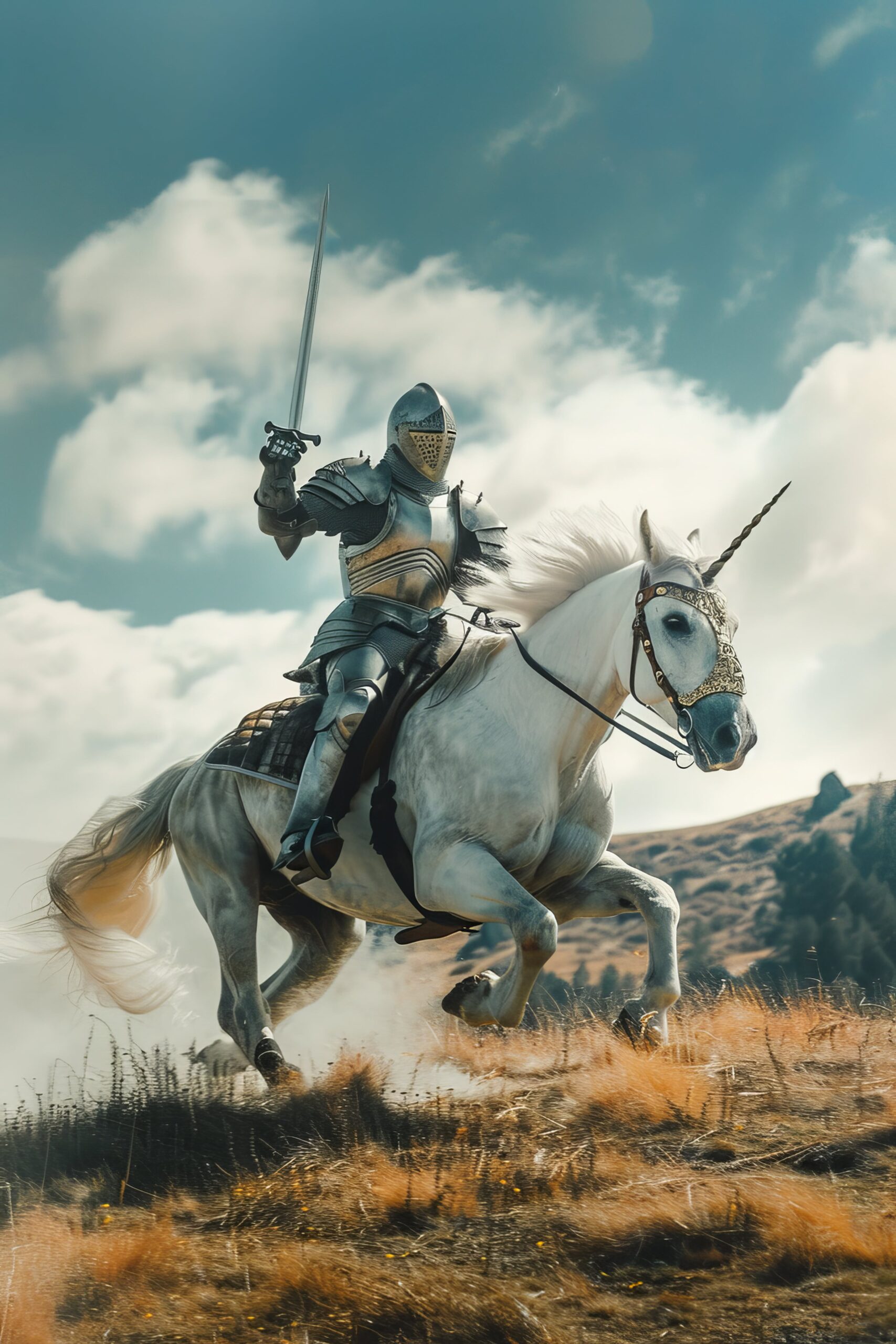 un homme sur une licorne reveuse dans la nature min scaled