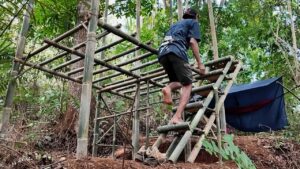 Lire la suite à propos de l’article Man Builds TWO-STORY Bamboo Cabin in the Jungle in JUST 3 Days | Start to Finish @UlilEbell