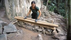 Lire la suite à propos de l’article Woman Builds WOOD CABIN from Scratch Using ONLY Forest Materials | by @freefootsteps877