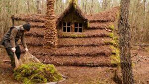 Lire la suite à propos de l’article Man Builds BUSHCRAFT CABIN in the Rainy Forest with Fireplace| by @ATHOSOutdoorProspector​