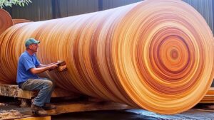 Lire la suite à propos de l’article Un tourneur sur bois transforme une énorme grume de séquoia en un chef-d’œuvre | by @WoodworkingProducts